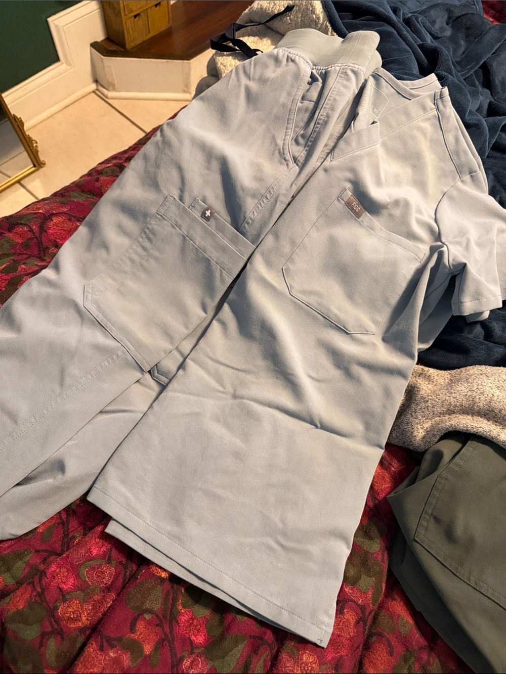 Figs Dusty Blue Scrub Set
